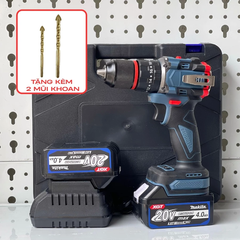 [HỘP+2 MŨI KHOAN] Máy Khoan 3 Chức Năng BOCSHI Đầu Kẹp 13mm Chân Phổ Thông, Bắt Vít Khoan Tường Không Chổi Than