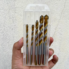 Mũi Khoan Đa Năng 2 Cạnh, Bộ Mũi Khoan 5 Chi Tiết KAPUSI K-3608, 6-8-10-12 Bộ Mũi Khoan Đá gạch Bê Tông Gỗ Nhựa Sắt