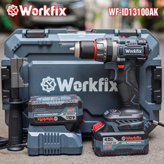 Máy Khoan Pin WORKFIX WF-ID13100AK Anti Kickback + Tạo Xung, Lực Siết 100Nm, Động Cơ Không Chổi Than Đầu Kẹp 13mm