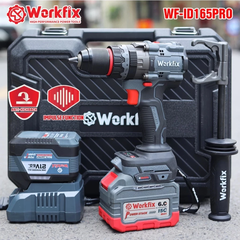 Máy Khoan Pin WORKFIX 13mm WF-ID165PRO, Không Chổi Than Công Suất 165Nm, 3 Chức năng, Có ANTI-KICKBACK + TẠO XUNG
