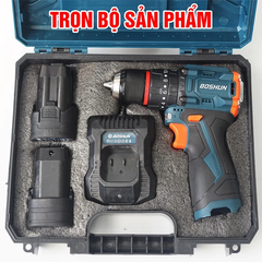 Máy Khoan Pin BOSHUN 10mm BS-ID1610BL, 3 Chức Năng, 20 Cấp Tượt Đầu AUTO LOCK, Nguồn 16.8v, Chuyên Khoan Tường, Sắt, Gỗ