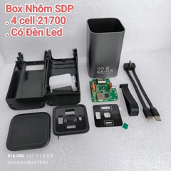Box Sạc Dự Phòng 4 Cell Pin 21700 Nhôm, Vỏ Sạc Dự Phòng 4 Cell Pin, full phụ kiện KHÔNG KÈM PIN