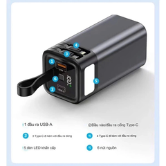 Box Sạc Dự Phòng 4 Cell Pin 21700 Nhôm, Vỏ Sạc Dự Phòng 4 Cell Pin, full phụ kiện KHÔNG KÈM PIN