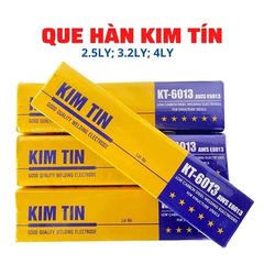 Que Hàn Kim Tín 2.5 ly, 3.2 ly, 4.0 ly, Que Hàn Sắt Dễ Bong Xỉ, Xỉ Bong Sạch, Nhẹ Điện, Ít Khói, Ít Bắn Tóe.