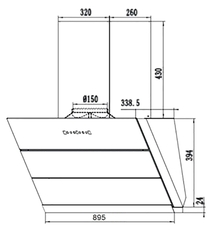 Máy Hút Mùi Binova BI-555Luxury-90 Kính Vát Đen 90cm