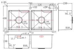 Chậu rửa bát 2 hố FS 7843HMS