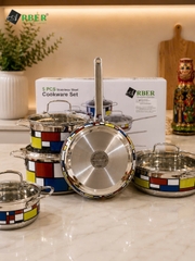 Bộ nồi inox 5 món Langmaster Arber inox 304
