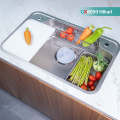 Chậu rửa bát GrandX GX8050JP Hikari - Size Lớn 800mm, Inox 304