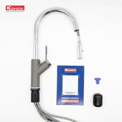 Vòi rửa bát dây rút Konox Ponte Grey