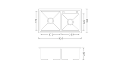 Chậu rửa bát Nobinox Liken NL786 - Inox Posco 304, 2 hố lệch
