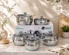 Bộ nồi Arber AN-06BB inox 5 món dáng bầu
