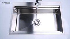 Chậu rửa bát Artinox Titanium NA805T - Nhập khẩu Ý, Gờ Slide trượt
