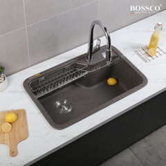 Chậu rửa chén đá 1 hộc bo góc BOSSCO BC-KT8150NKS Nâu Kim Sa