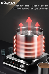 Bếp từ công nghiệp Kocher CI-5000W Inverter 40% – Công suất 5000W