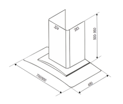 Máy Hút Mùi Bauer BC 70SBL - Kính cong