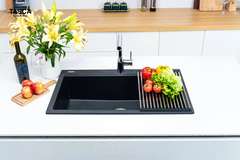 Chậu rửa bát đá Granite 1 hố TASCA MITO NT861B - Nhập khẩu Ý