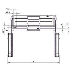 Rổ nâng hạ Utensio Plus H2 Khay đơn 504.68.374 | Màu Than Chì (700mm)