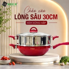 Chảo sâu lòng có xửng hấp CH30MD Arber 30cm đa năng