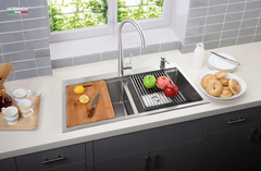 Chậu rửa bát Nobinox Liken NL785 - 2 hố cân, Inox 304 Posco