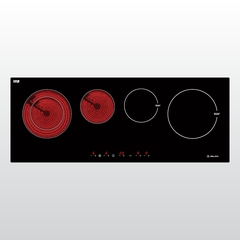 Bếp 2 từ 2 hồng ngoại Malloca MH-04IR mặt kính EuroKera màu đen