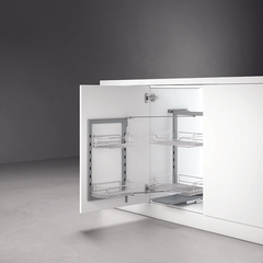 Rổ tủ đồ khô Hafele DOLCE 548.65.006 | 2 Tầng Inox 304 Cánh Mở Xoay