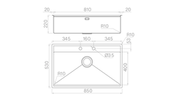 Chậu rửa bát Artinox Newgo NA830 - Size Đại 850mm, Nút nhấn On-Off