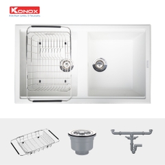 Chậu rửa bát đá Granite Konox Phoenix Smart 860 – White Silver