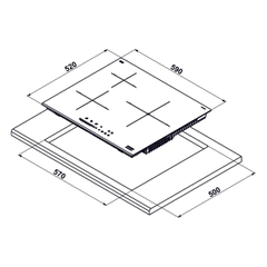 Bếp từ 3 vùng nấu Hafele HC-I6035B nhập Đức - Schott Ceran 533.09.961
