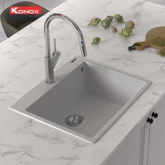 Chậu rửa bát đá Granite Konox Sink Ruvita 680 – White Silver