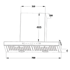 Máy hút mùi Chefs EH-R105E7G – Công suất 1100m3/h, Tự làm sạch
