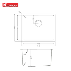 Chậu Rửa Bát Konox Tari 500SM Phong Cách Nhật: Inox 304 Bề Mặt Mịn