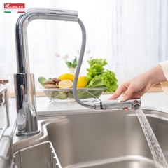 Vòi rửa bát Konox Artan Chrome - Dây rút thông minh