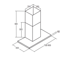 Máy Hút Mùi Bauer BC 90ED - Chữ T gắn tường 1500m3/h