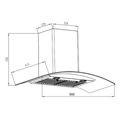 Máy Hút Mùi Binova BI-1900SH-90 Áp Tường 90cm