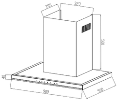 Máy hút mùi Canzy CZ-TS900SS | Chữ T 90cm