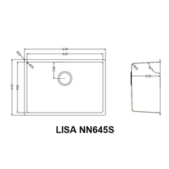 Chậu rửa bát 1 hố Nobinox LISA NN645S - 640mm - Inox 304 POSCO