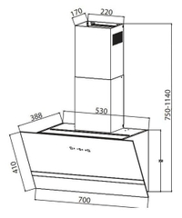 Máy hút mùi kính vát Latino LT-770V2 | Motor BLDC
