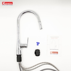 Vòi rửa bát dây rút Konox Curva Chrome