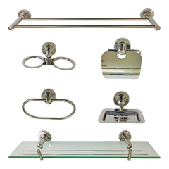 XẢ KHO - Bộ Phụ Kiện Phòng Tắm Inox 6 Món Teady PKG-001