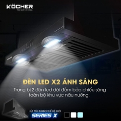 Máy Hút Mùi Âm Tủ Turbo Kocher - Cảm Biến Vẫy Tay, Hút Siêu Mạnh