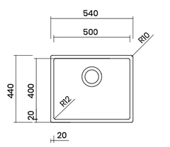Chậu rửa bát Tasca Pura NT654U - Nhập khẩu 100% từ Ý (Italy)