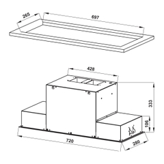 Máy hút mùi âm tủ Hafele HH-BI72A 533.80.027