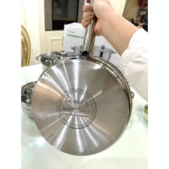 Bộ Nồi Arber AN-04C Inox 3 Đáy Gồm Quánh, Nồi Và Chảo