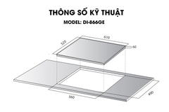 Bếp từ đa điểm Kocher DI‑866GE - Kính Eurokera Pháp - Nhập Đức