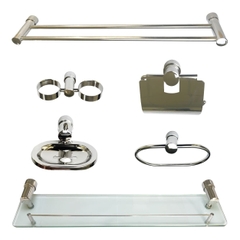 XẢ KHO - Bộ Phụ Kiện Phòng Tắm Inox 6 Món Teady PKG002