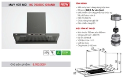 Máy Hút Mùi BC 7035DC Grand - BLDC Auto Clean làm sạch