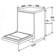 Máy Rửa Chén KAFF KF-BHMI775YS | 17 Bộ - PTC + AI Wash