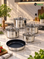 Bộ Nồi Inox 3 Đáy 5 Món Arber OSIMI Chính Hãng