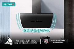 Hút mùi kính vát GrandX GX H70S87B - Auto Open Close - Auto Air Cleaing