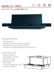 Máy hút mùi Latino LT-700ET âm tủ